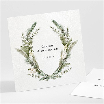Carton d'invitation mariage couronne d'hiver