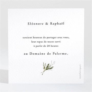 Carton d'invitation mariage couronne d'hiver - Dos du carton