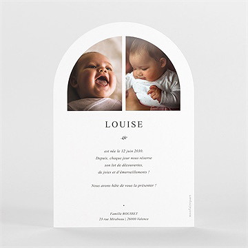 Faire-part naissance arche - Dos du faire-part