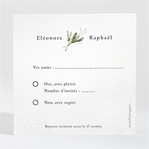 Carton réponse mariage couronne d'hiver