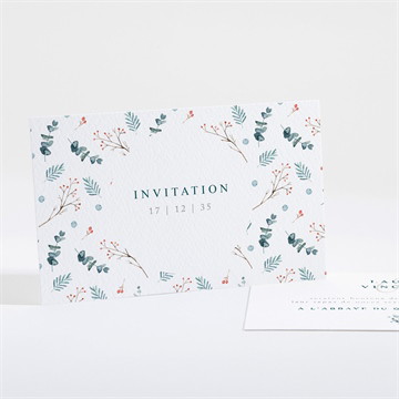 Carton d'invitation mariage hivernal