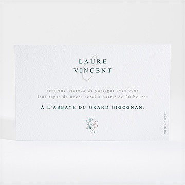 Carton d'invitation mariage hivernal - Dos du carton