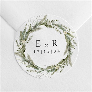 Sticker mariage couronne d'hiver