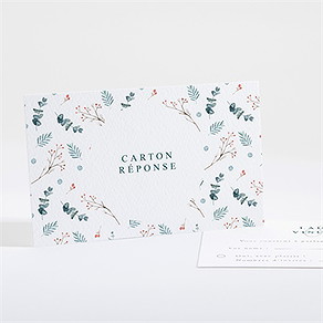 Carton réponse mariage hivernal