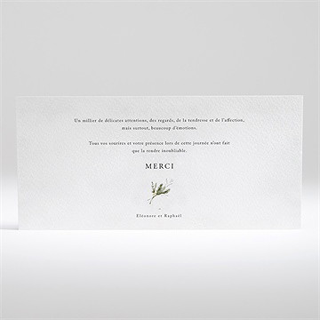 Remerciement mariage couronne d'hiver - Dos de la carte