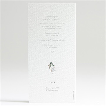 Menu mariage c'est noël ! - Dos du menu