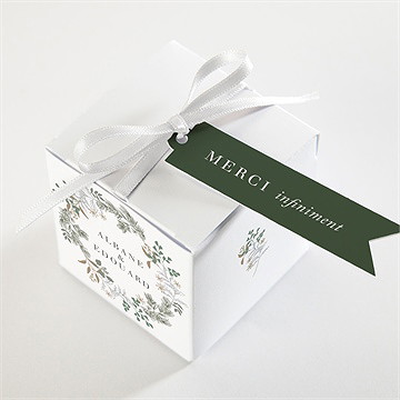 Boîte de dragées mariage c'est noël ! - Dessus de la boîte