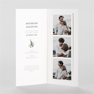 Faire-part mariage sacré photomaton - Intérieur du faire-part