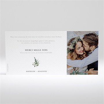 Remerciement mariage sacré - Dos de la carte