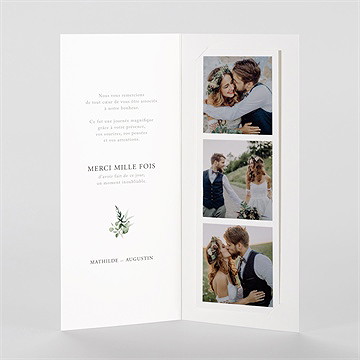 Remerciement mariage sacré photomaton - Intérieur du faire-part