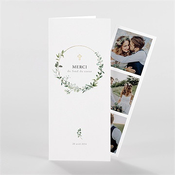 Remerciement mariage sacré photomaton - Devant du faire-part