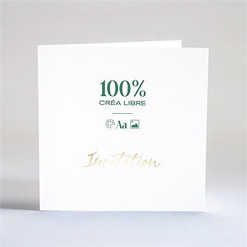 Faire-part mariage création vierge pliée dorure