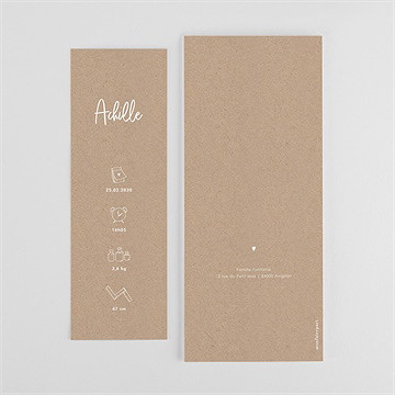 Faire-part naissance kraft garçon photomaton - Détail du faire-part