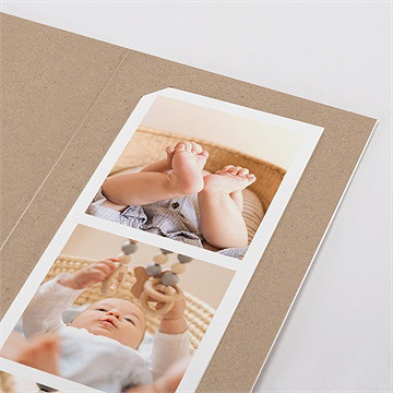 Faire-part naissance kraft garçon photomaton - Zoom