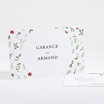 Carton réponse mariage ronde fleurie