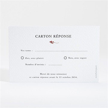 Carton réponse mariage ronde fleurie - Dos du carton