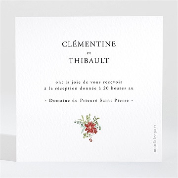 Carton d'invitation mariage jardin fleuri - Dos du carton