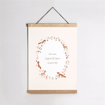 Affiche naissance ronde de la forêt