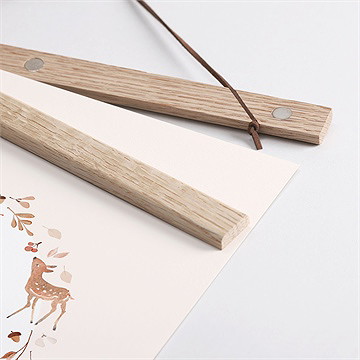 Affiche naissance ronde de la forêt - Détail des supports en bois