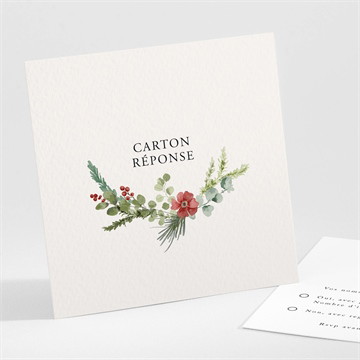 Carton réponse mariage jardin fleuri étui