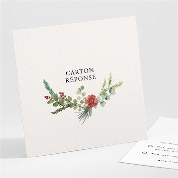 Carton réponse mariage jardin fleuri