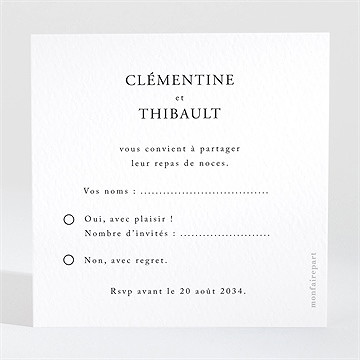 Carton réponse mariage jardin fleuri - Dos du carton