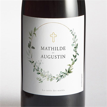 Etiquette de bouteille mariage sacré