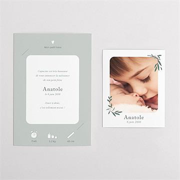 Faire-part naissance petits pictos duo - Vue d'ensemble