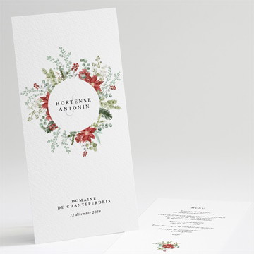 Menu mariage douce subtilité carré plié