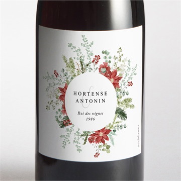 Etiquette de bouteille mariage douce subtilité carré plié