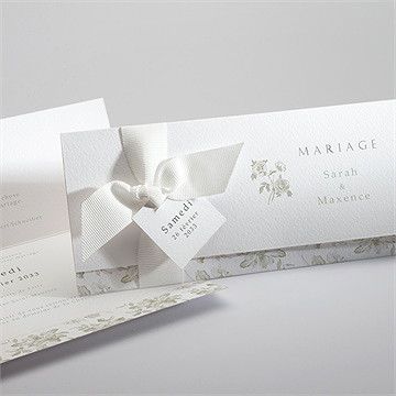Faire-part mariage fleuri pochette