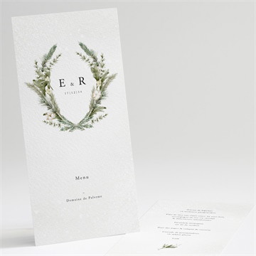 Menu mariage couronne d'hiver