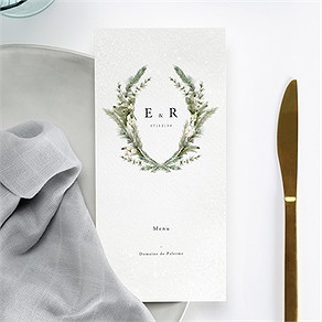 Menu mariage couronne d'hiver