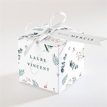 Boîte de dragées mariage hivernal
