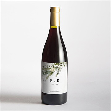 Etiquette de bouteille mariage couronne d'hiver - Mise en situation