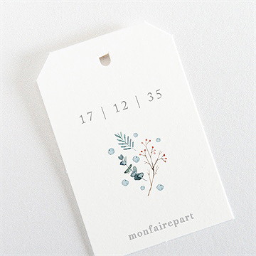 Etiquette mariage hivernal - Dos de l'étiquette