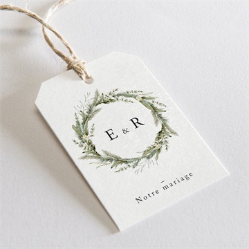 Etiquette mariage couronne d'hiver