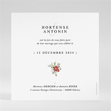 Save the Date mariage douce subtilité - Dos du save the date