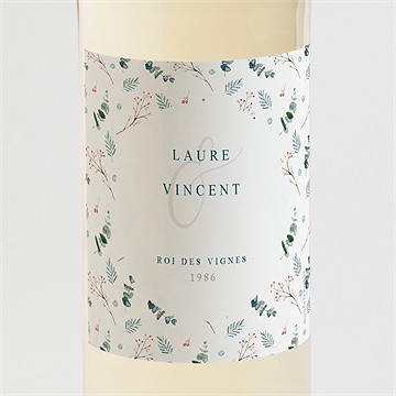 Etiquette de bouteille mariage hivernal