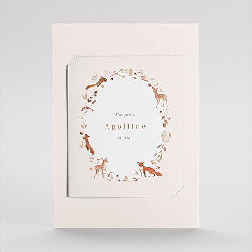 Faire-part naissance ronde de la forêt duo