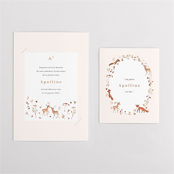 Faire-part naissance ronde de la forêt duo - Vue d'ensemble