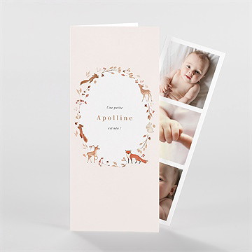 Faire-part naissance ronde de la forêt photomaton