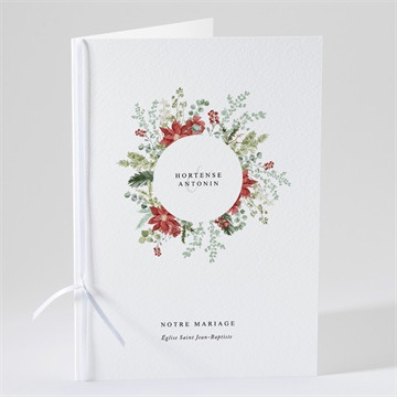 Livret de messe mariage douce subtilité carré plié