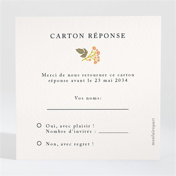 Carton réponse mariage hippie chic
