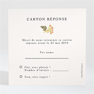 Carton réponse mariage hippie chic
