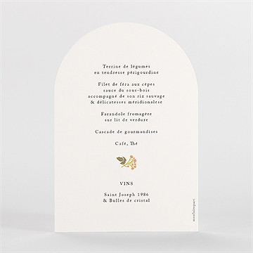 Menu mariage hippie chic - Dos du faire-part