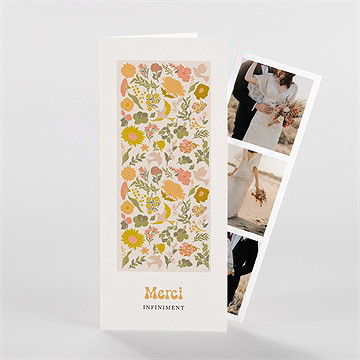 Remerciement mariage hippie chic