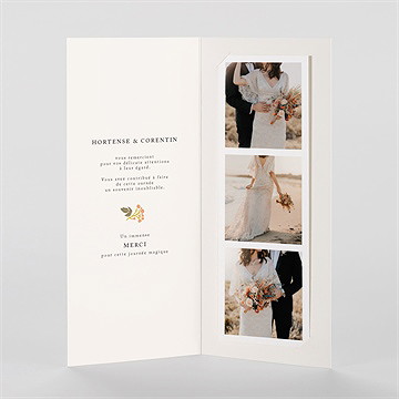 Remerciement mariage hippie chic - Intérieur du faire-part