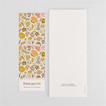 Remerciement mariage hippie chic - Dos du faire-part