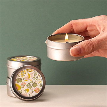 Bougie mariage hippie chic argent - Bougie allumée